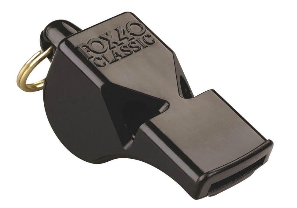 Fox 40 Classic Safety Whistle and Strap, Colour: Black