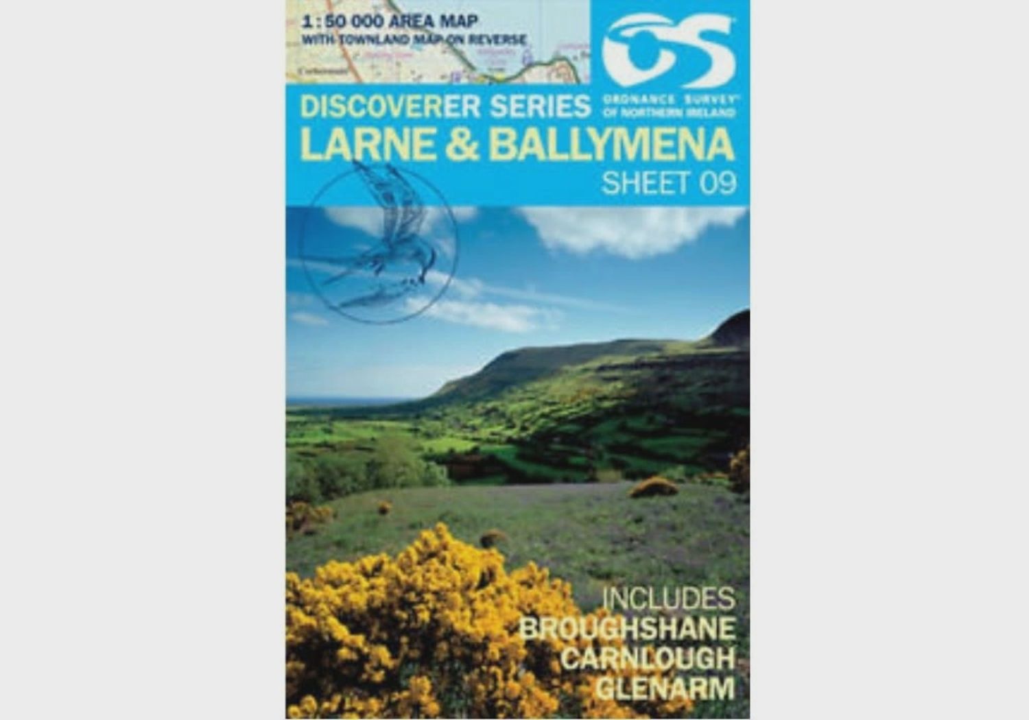 OS Discoverer Series Map Larne &amp; Ballymena 1:50 000 Sheet 9