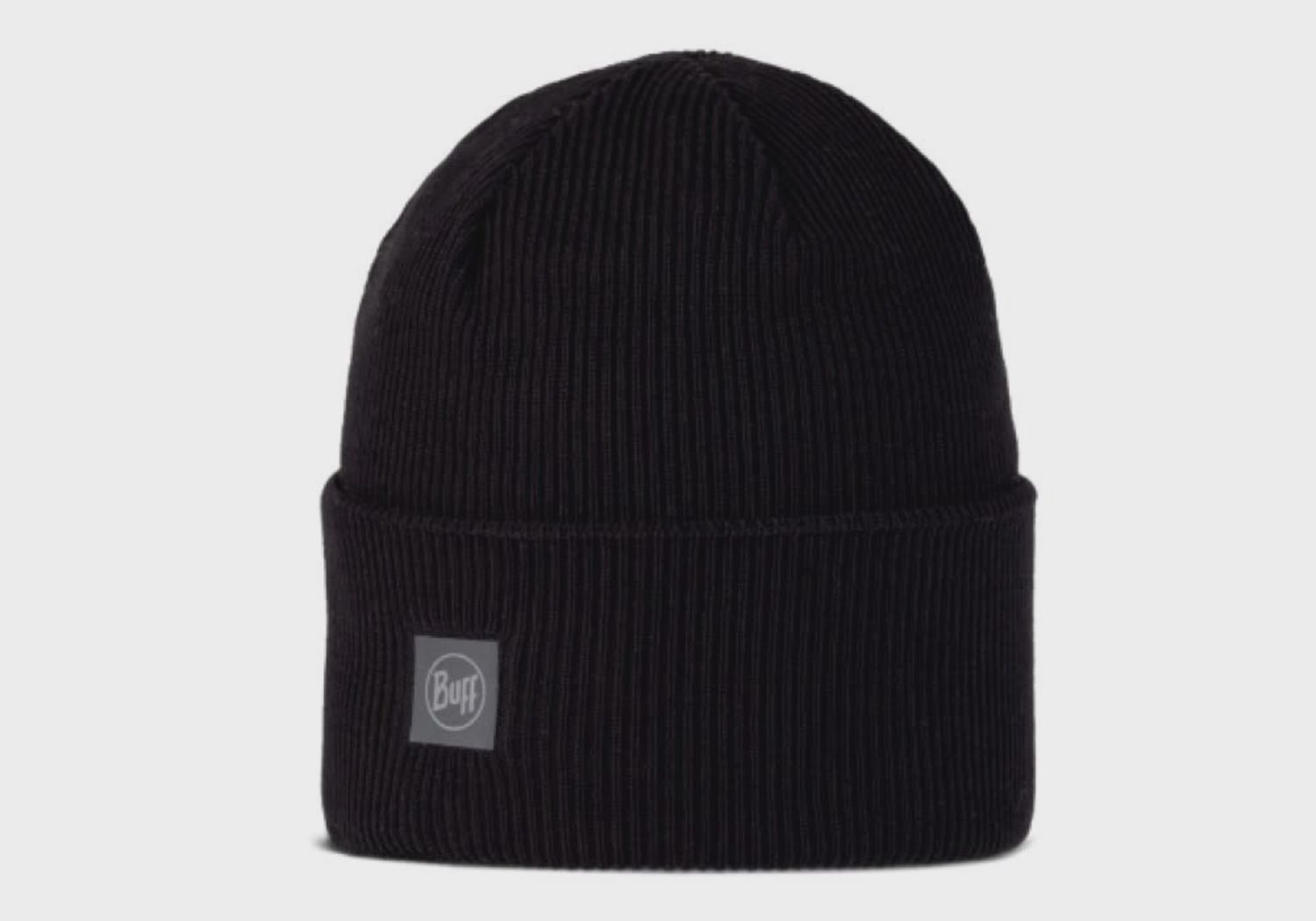 Buff Crossknit Beanie Solid Black
