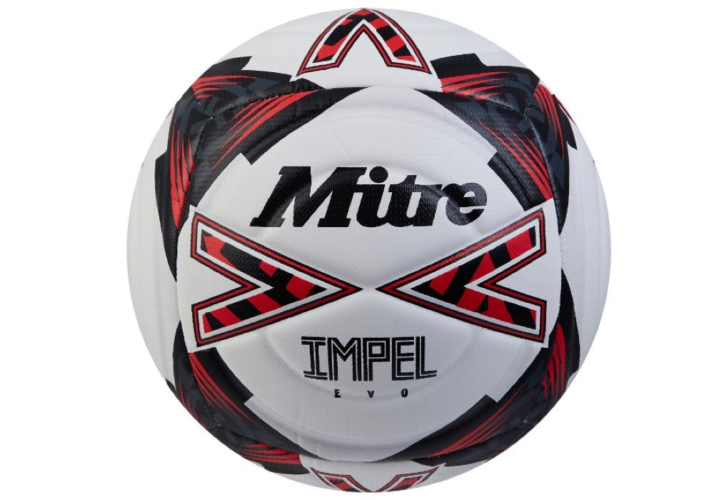 Mitre Impel Evo Football, Colour: White/Black/Red