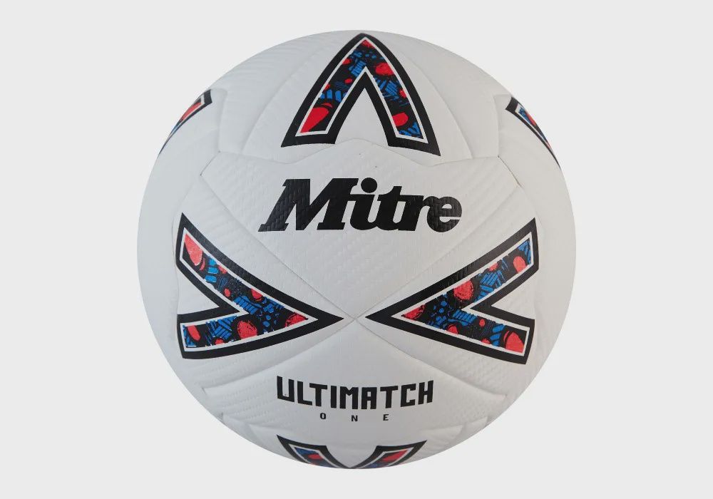 Mitre Ultimatch One Football, Colour: White/Black/Red