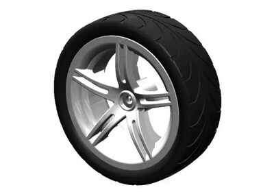 BERG Wheel Silver 430/150-12 Slick Tyre Left