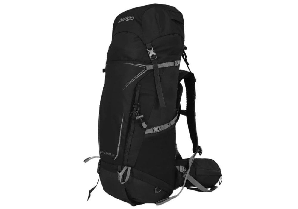Vango Denali Pro 60:70L Rucksack, Colour: Black, Size: 60:70L