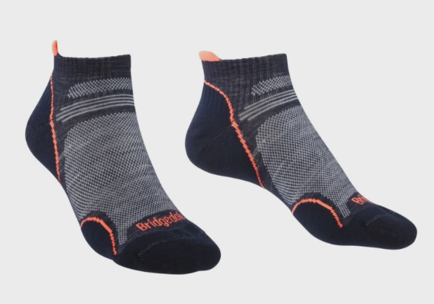 Bridgedale Women's Hike Ultra Light T2 Merino Performance Low Sock, Colour: Navy/Candy, Size: S UK 3-4.5