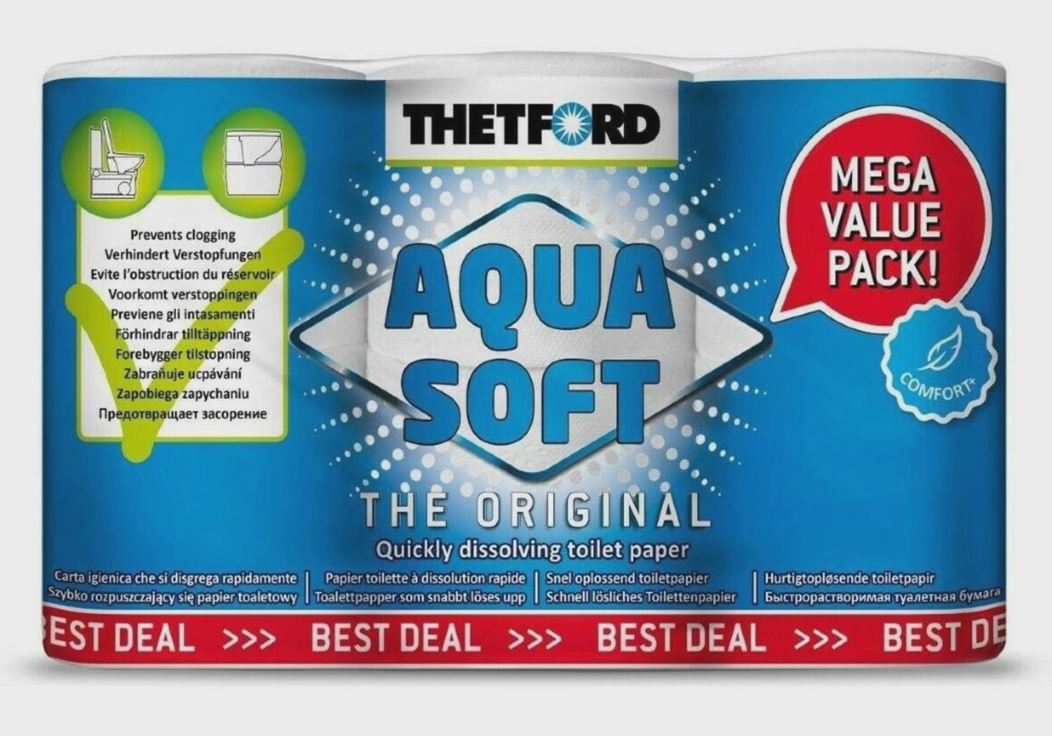 Thetford Aqua Soft Toilet Roll 6 Pack