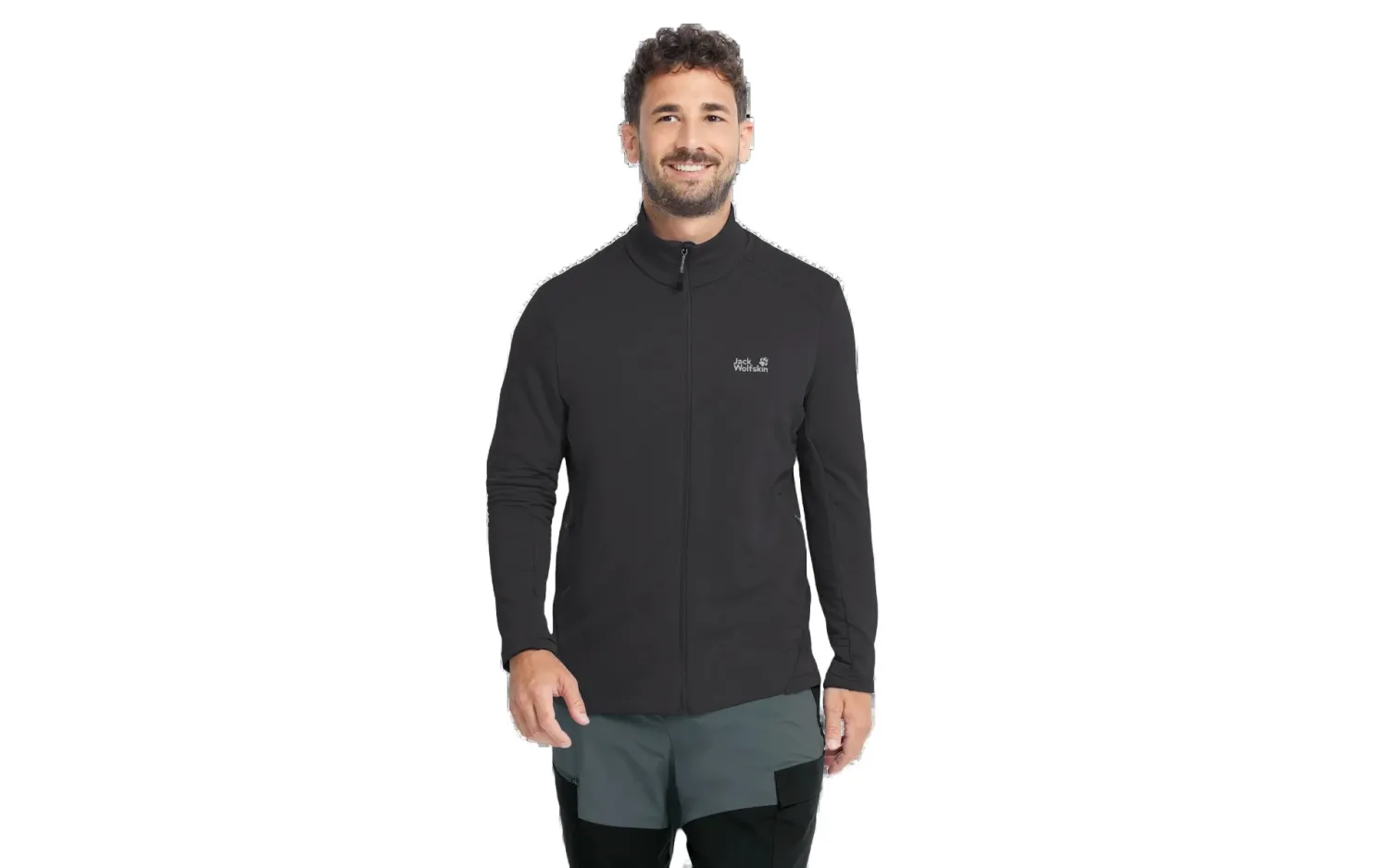 Jack Wolfskin Litestride Full-Zip Midlayer, Colour: Black, Size: S