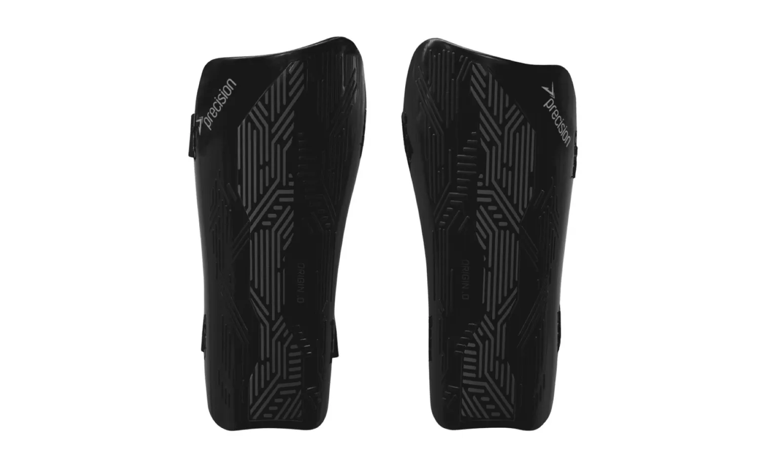 Precision Origin.0 Strap Shin Guards, Colour: Black/Black, Size: S