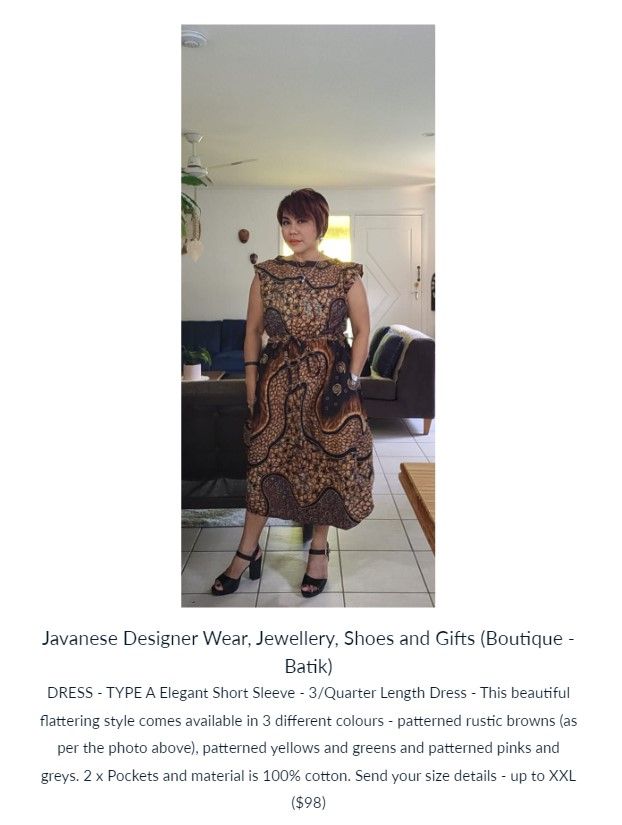 Javanese Designer Wear, Jewellery, Shoes and Gifts (Boutique - Batik)