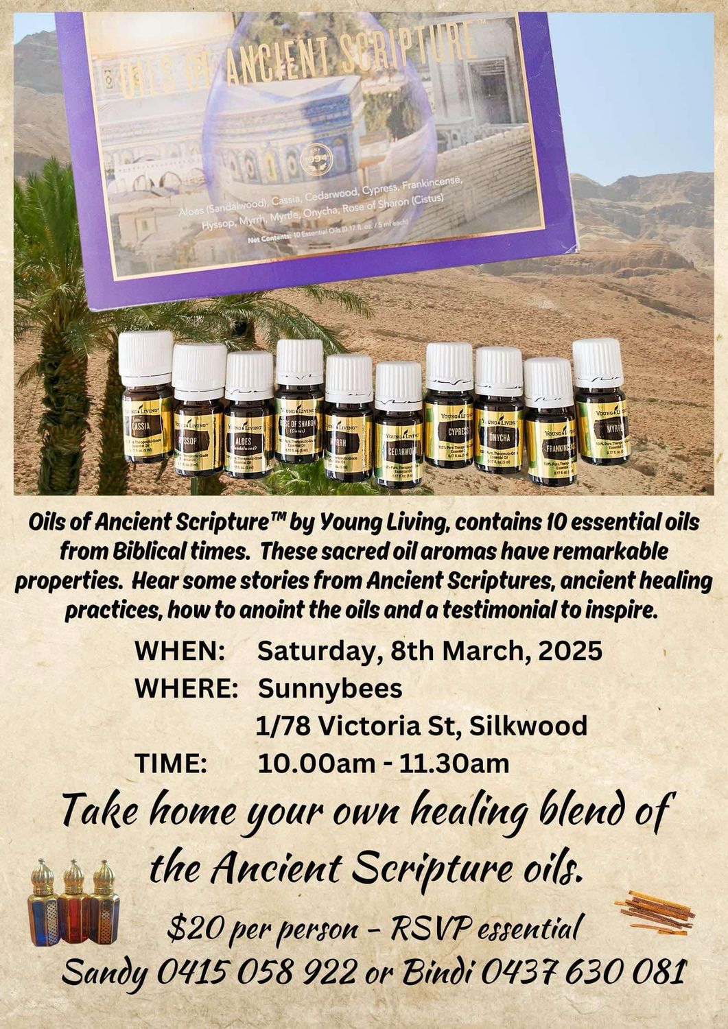 YOUNG LIVING OILS AND PRODUCTS   Workshops