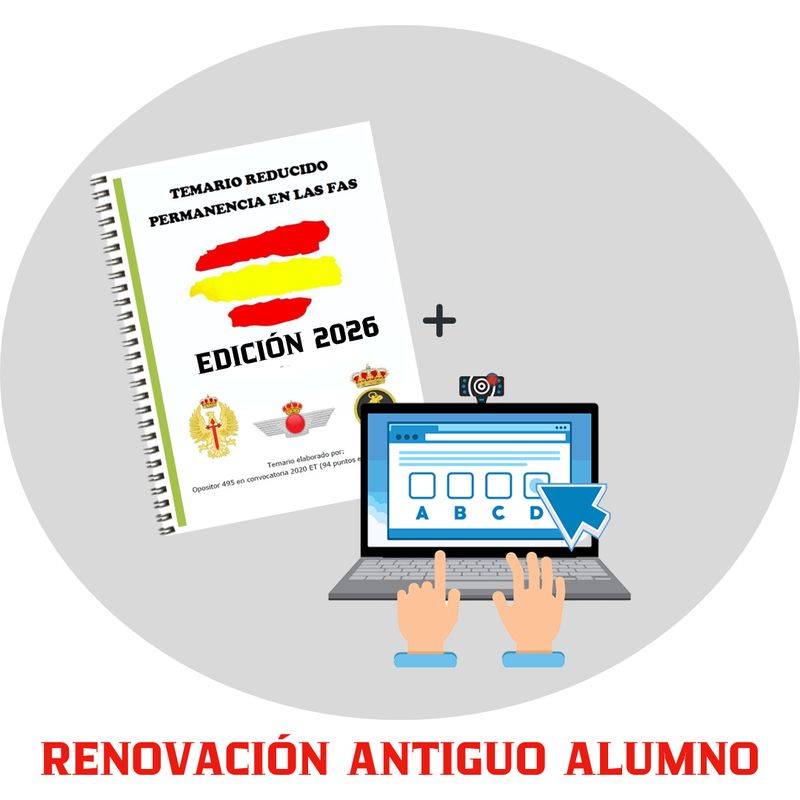 RENOVACIÓN PACK 2026 : TEMARIO REDUCIDO + PLATAFORMA DE TEST