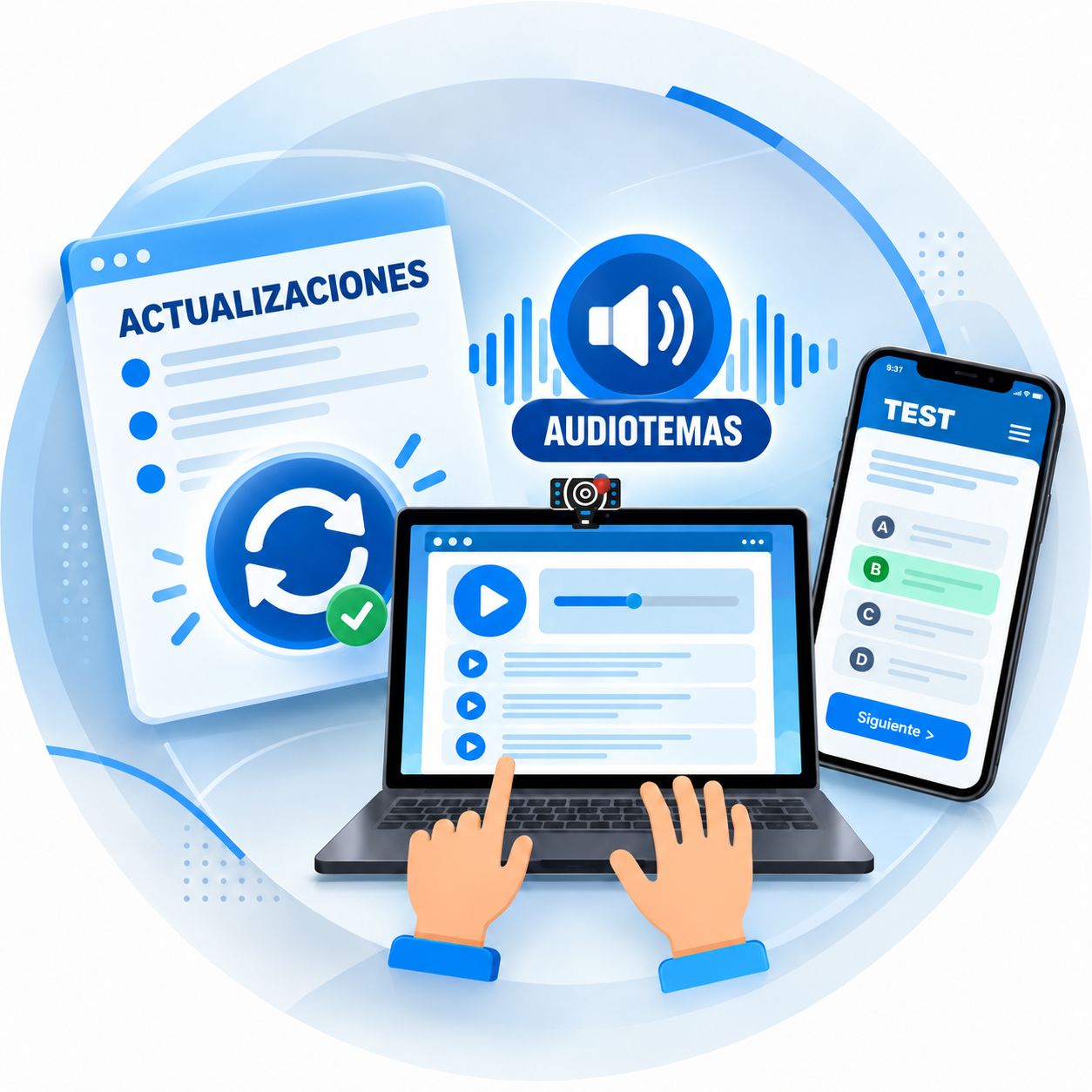 ANTIGUO ALUMNO  PACK 2027 :  TEST PERMANENCIA + AUDIOTEMAS.     (SIN LIBRO)