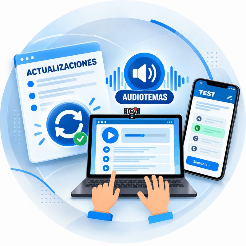 ANTIGUO ALUMNO  PACK 2027 :  TEST PERMANENCIA + AUDIOTEMAS.     (SIN LIBRO)