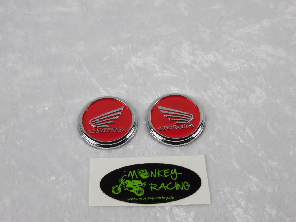 Set of Wings Emblem - badge chrome on red