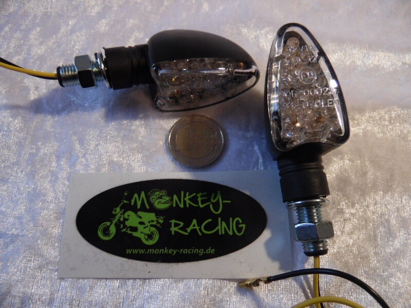Blinker Set LED Arrow, schwarz kurz mit E-Nummer