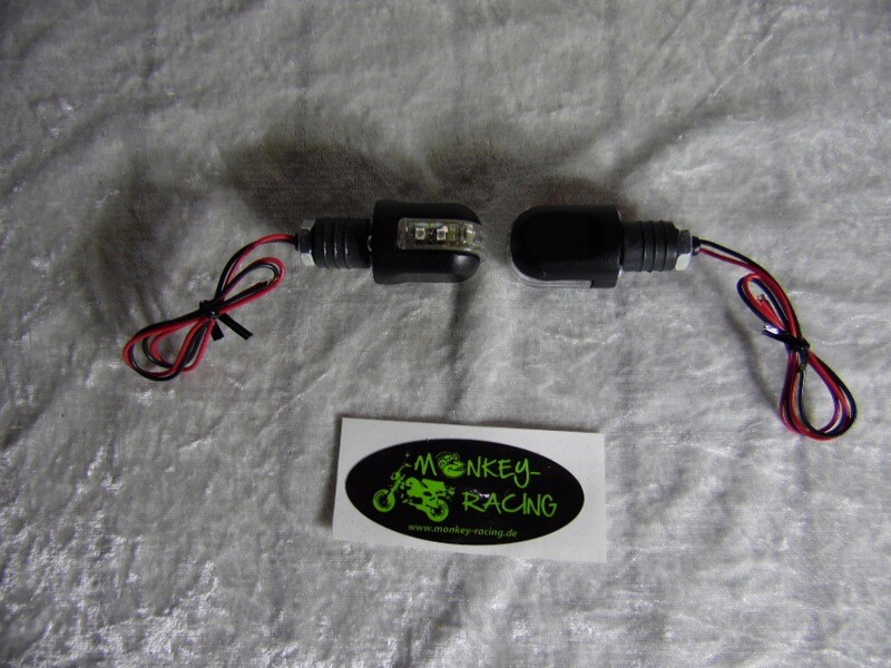 Blinker Set LED schwarz Metall mit E-Nummer