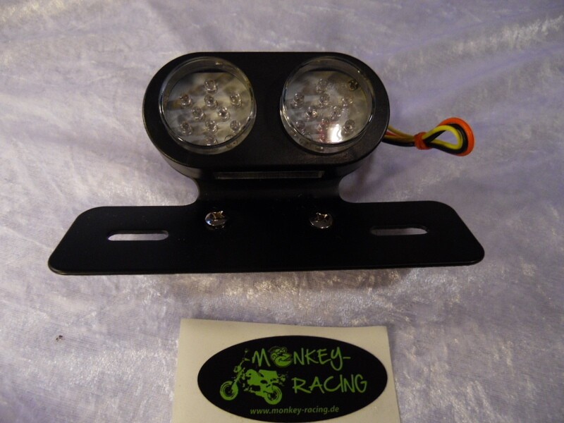 Rücklicht LED Monkey 2 runde Gläser mit E-Nummer