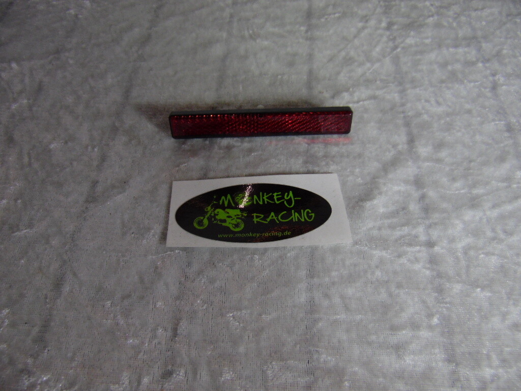 Reflektor &quot;Stipe&quot; eckig, rot, selbstklebend, Maße: 102,5x15,3x7mm mit E-Nummer