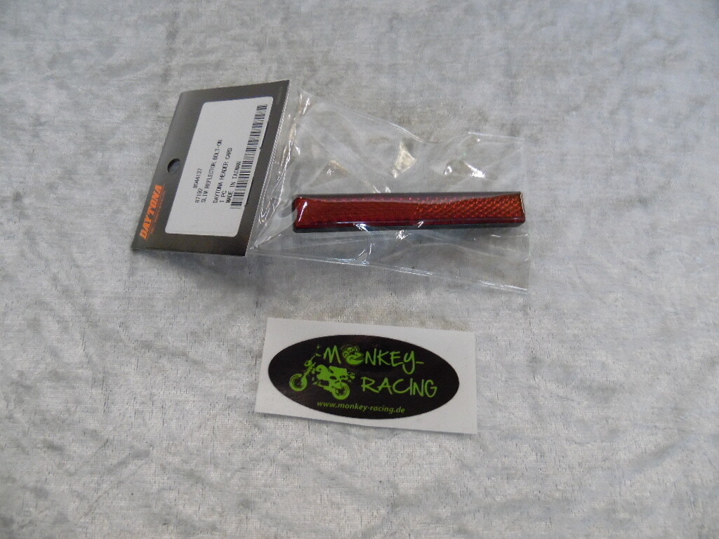 Reflektor &quot;Slim&quot; / rechteckig / rot / mit Rand, Maße; 100x13mm M5, mit E-Nummer