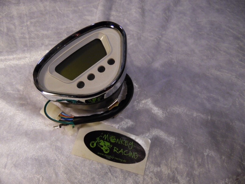 Tachometer Dax LCD weiß, (für Tachowellenantrieb)