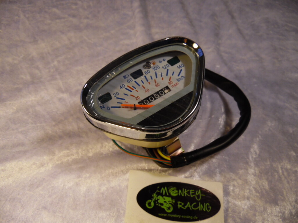 Tachometer Dax mit weißen Ziffernblatt 140 km/h SkyTeam