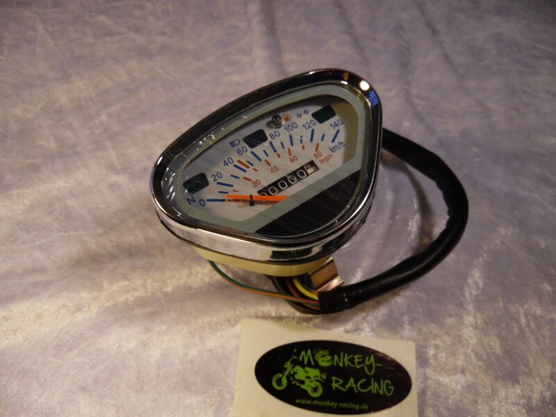 Tachometer Dax mit weißen Ziffernblatt 140 km/h SkyTeam