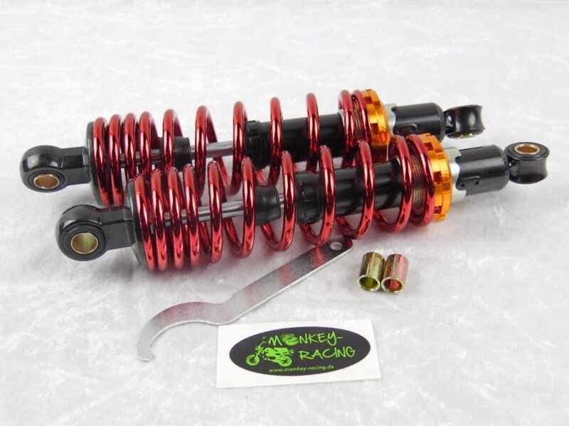 Federbeine Set SkyMini Monkey 285mm schwarz mit roter Feder