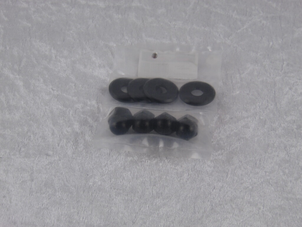 Hutmuttern Set mit U-Scheiben für Federbeine in Alu schwarz
