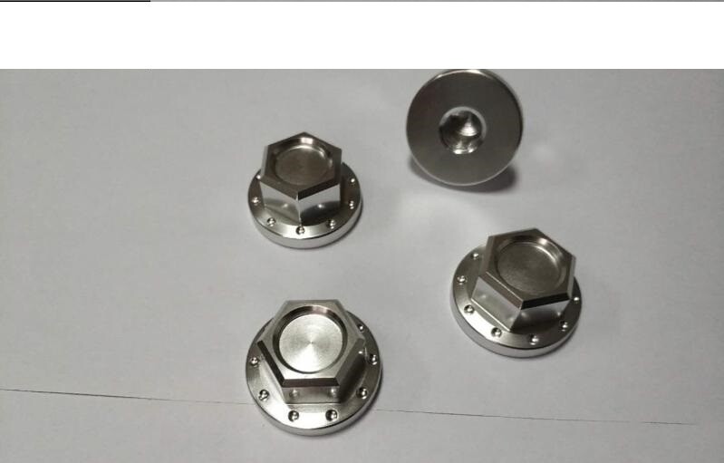 Hutmuttern Set für Federbeine in Alu silber