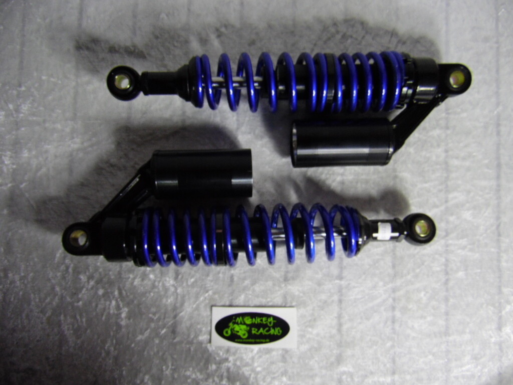 Federbeine Set SkyMax 330mm mit Ausgleichsbehälter blauer Feder