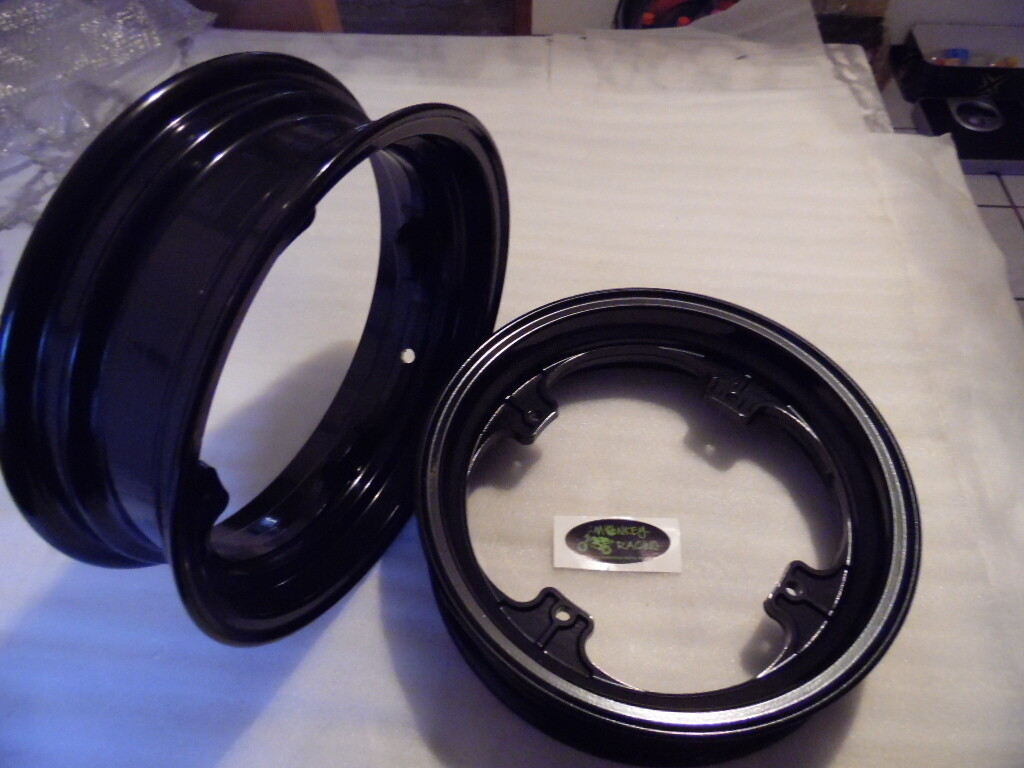 Alu Felgen Set SkyMax Dax 2,75x12&quot; + 3,5x12&quot; einteilig schwarz