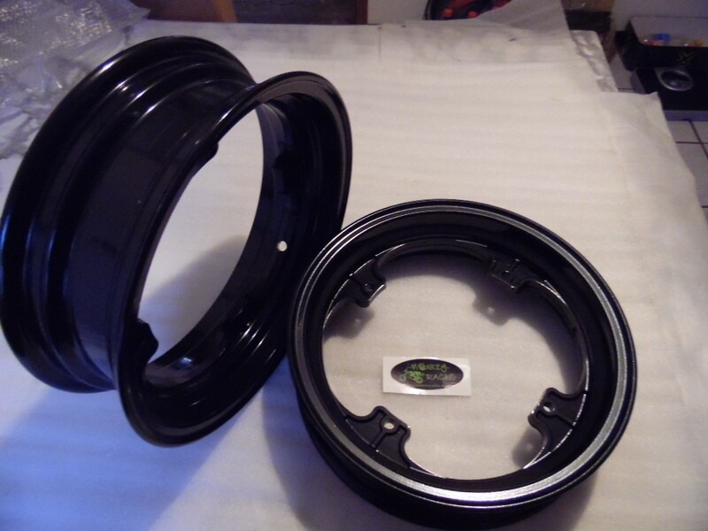 Alu Felgen Set SkyMax Dax 2,75x12&quot; + 3,5x12&quot; einteilig schwarz