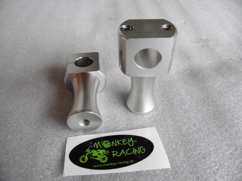 Klemmbock Set für Lenkeraufnahme CNC 75mm chrom