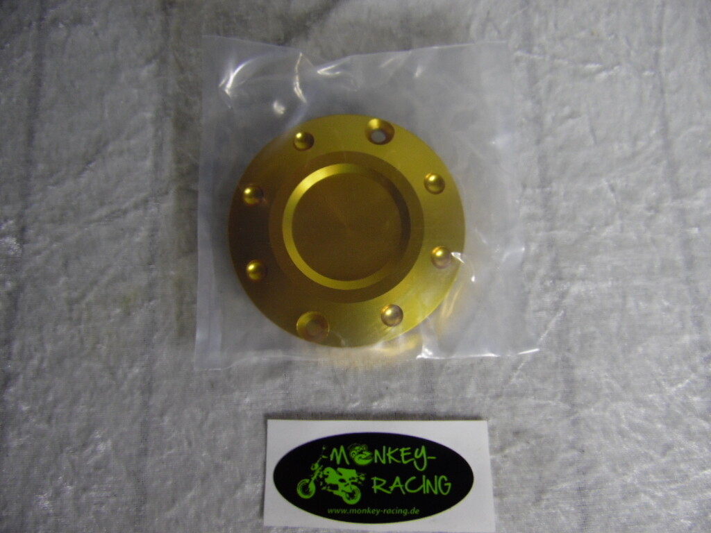 Kupplungsdeckelplatte rund CNC gold groß z.B. für Euro 4/5 Motoren