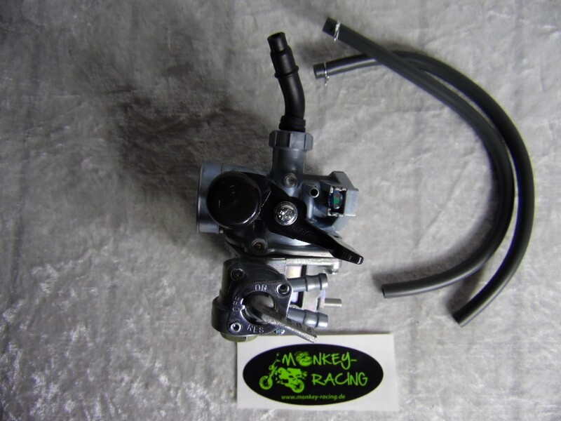 Vergaser 17mm, PZ19 inkl. Benzinhahn, Choke am Vergaser