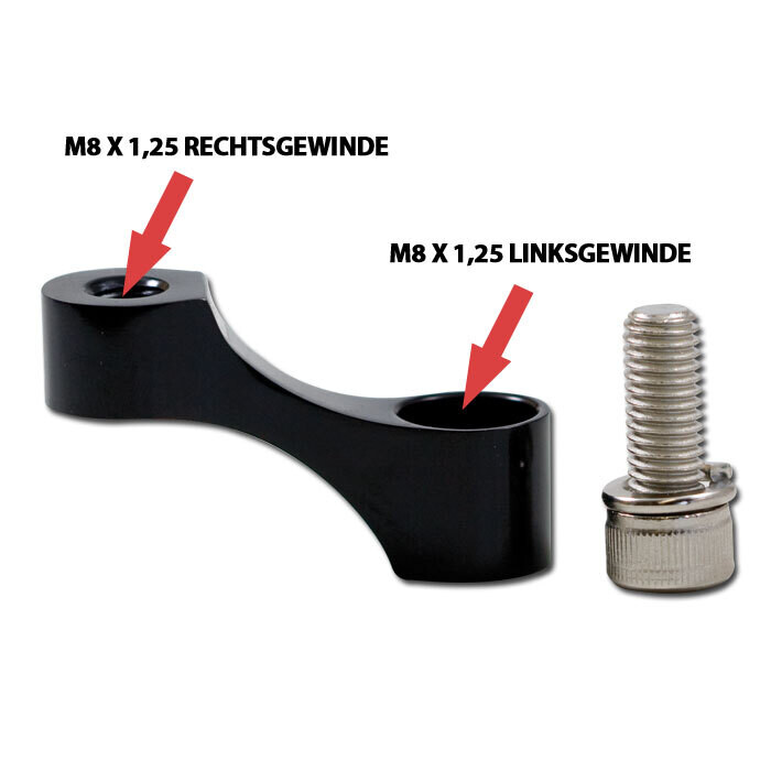 Spiegelverlängerung, schwarz, M8-R / M8-L