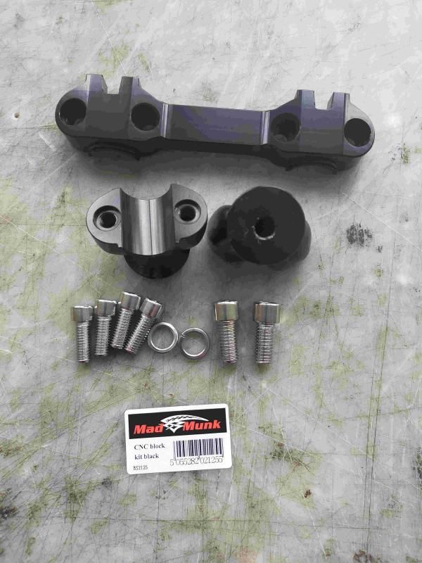 Lenkerknochen Alu CNC schwarz, passend für USD Gabel