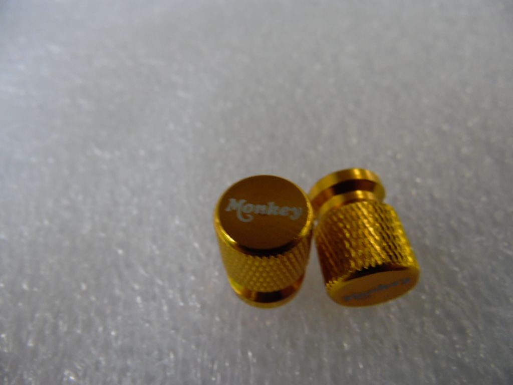 Ventilkappe Alu gold mit &quot;Monkey&quot; Logo