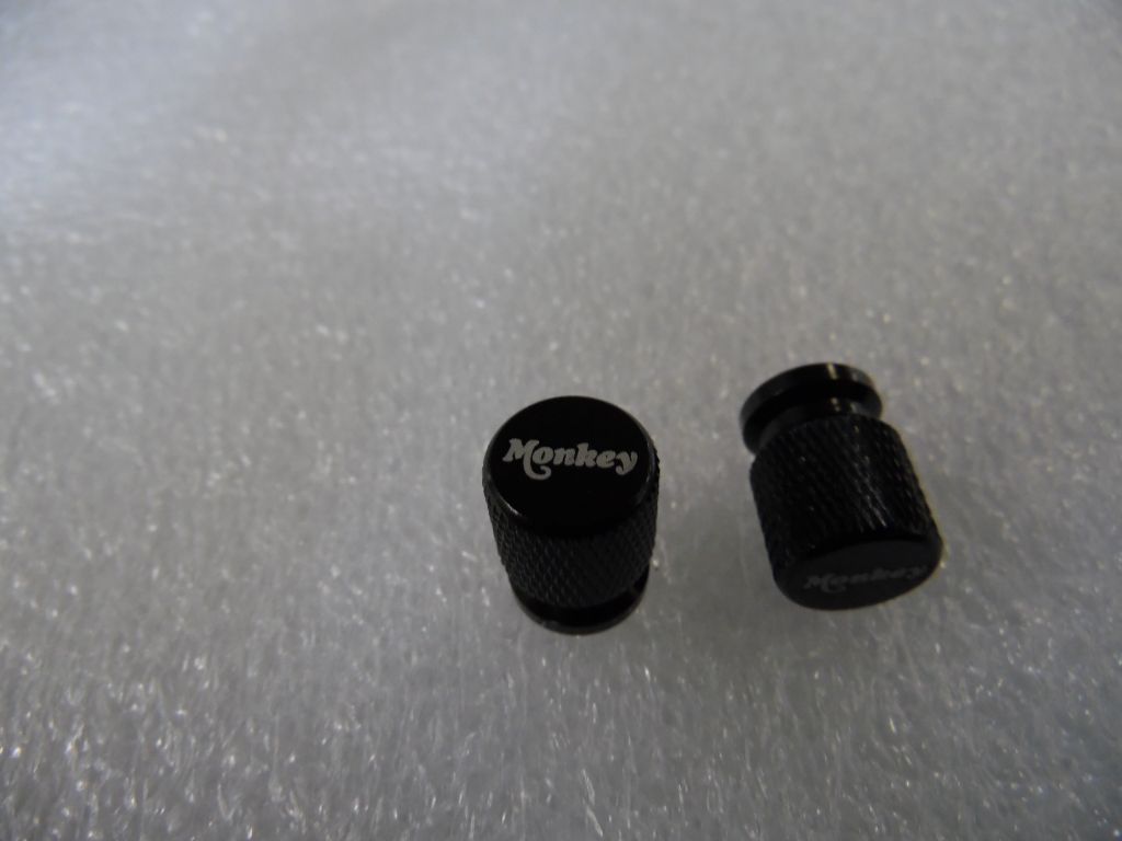 ​Ventilkappe Alu schwarz mit &quot;Monkey&quot; Logo