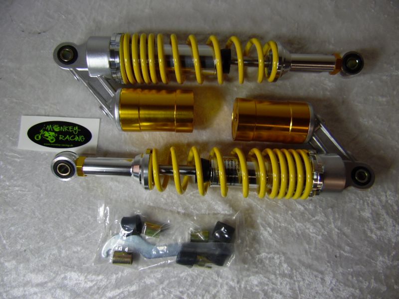 ​Federbeine Set SkyMax, Dax 330mm mit Ausgleichsbehälter gelber Feder