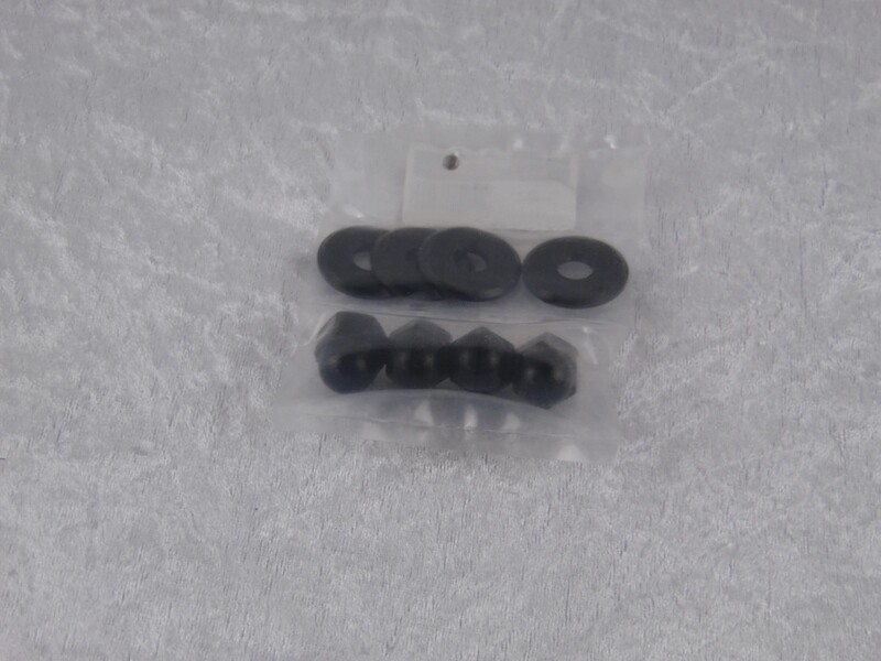 Hutmuttern Set mit U-Scheiben für Federbeine in Alu schwarz