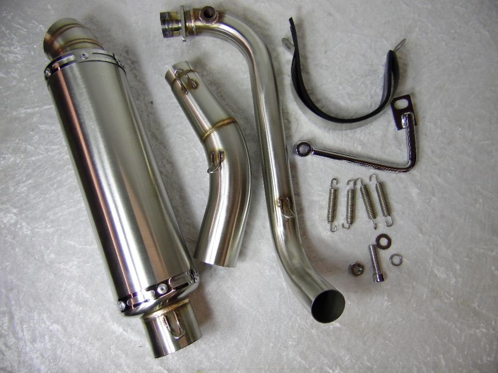 Auspuff Dax, Monkey, etc. untenliegend 3-teilig, Edelstahl Euro 4