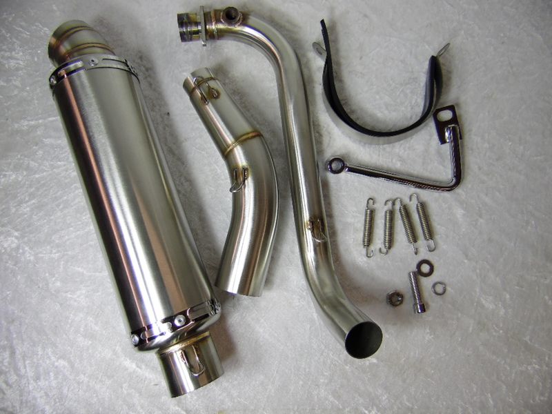 Auspuff Dax, Monkey, etc. untenliegend 3-teilig, Edelstahl Euro 4