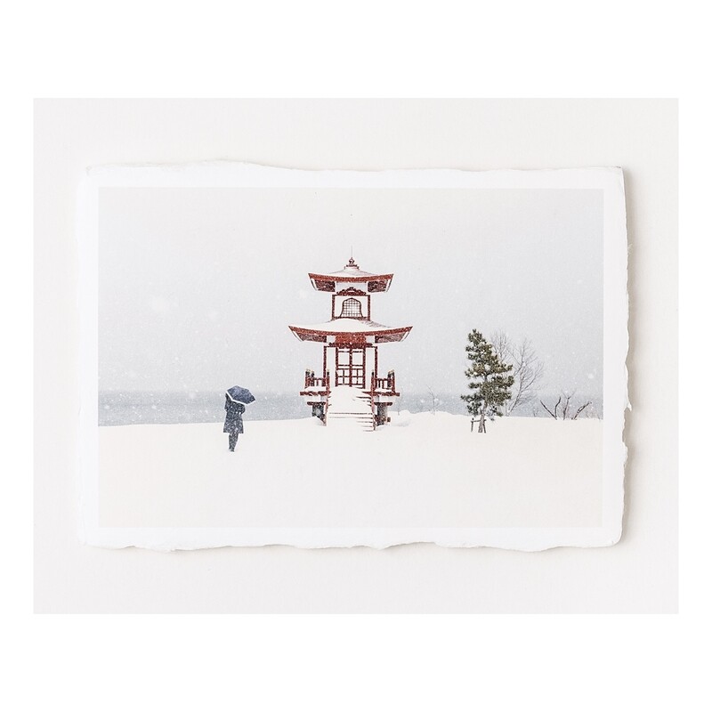Pagoda at Ukimido Park - Special Limited Edition on handmade Washi Paper Pagoda at Ukimido Park - Special Limited Edition on handmade Washi Paper