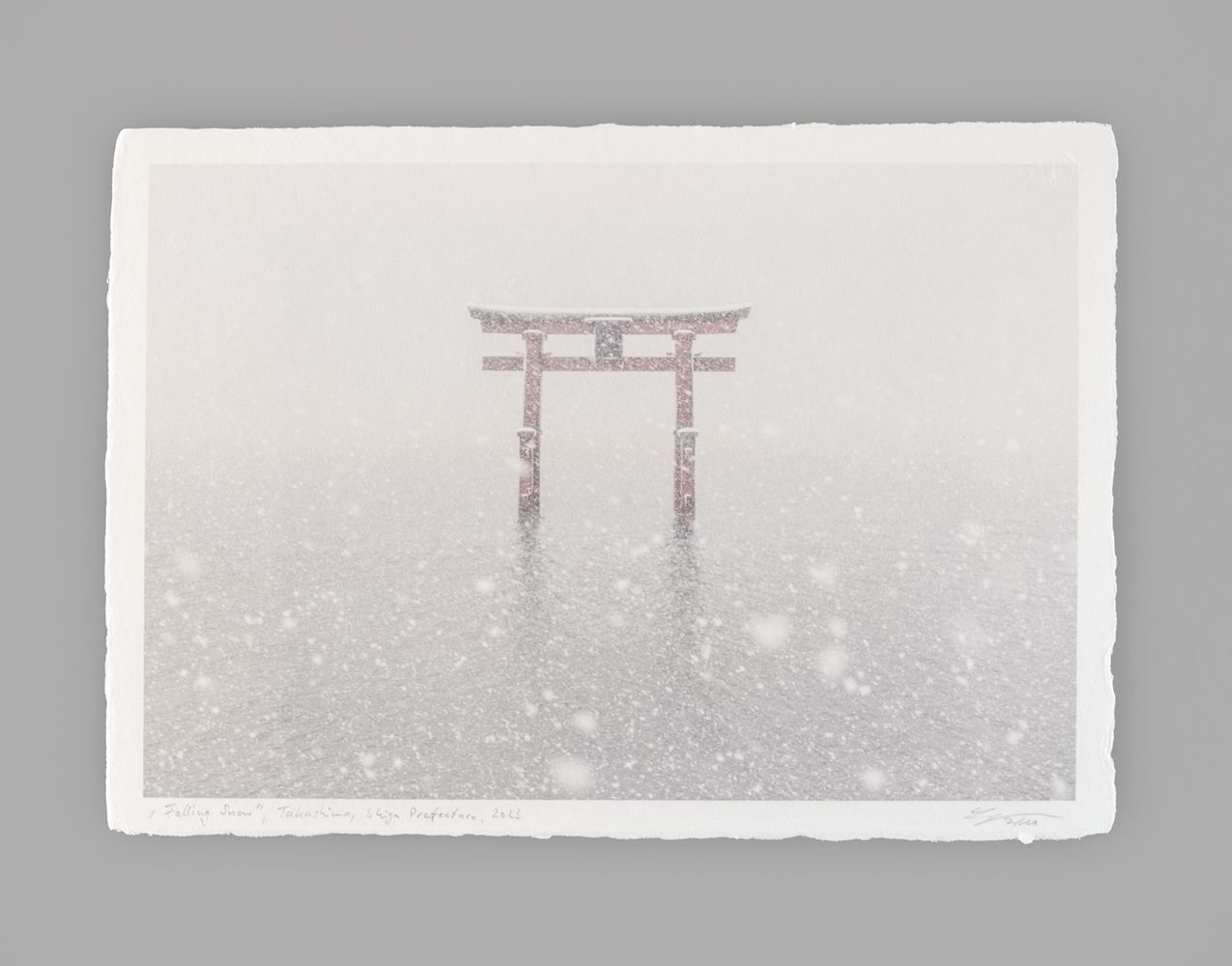 Falling Snow - Special Limited Edition on handmade Washi Paper - 31 cm x 22 cm
