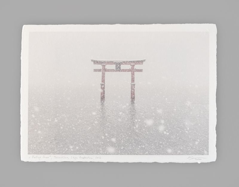 Falling Snow - Special Limited Edition on handmade Washi Paper - 31 cm x 22 cm