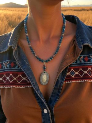 Bronzite Necklace with Deer Antler Accent