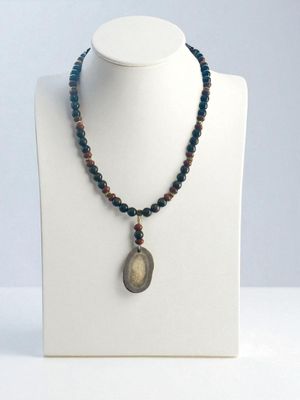 Bronzite Necklace with Deer Antler Accent