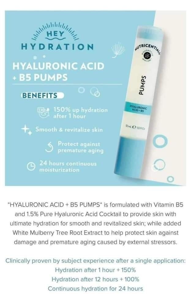 Nutricentials Hyaluronic acid+ B5 pump