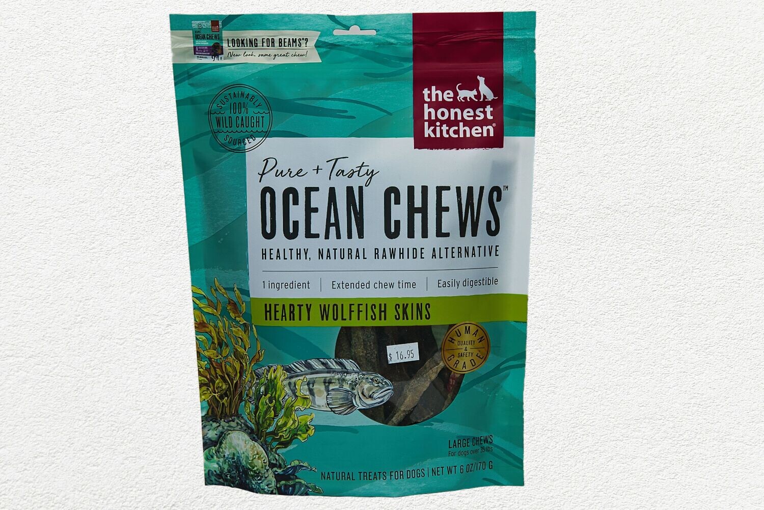 Honest Kitchen Ocean Chews Cod Fish Skins Dog Treat 5.5 oz