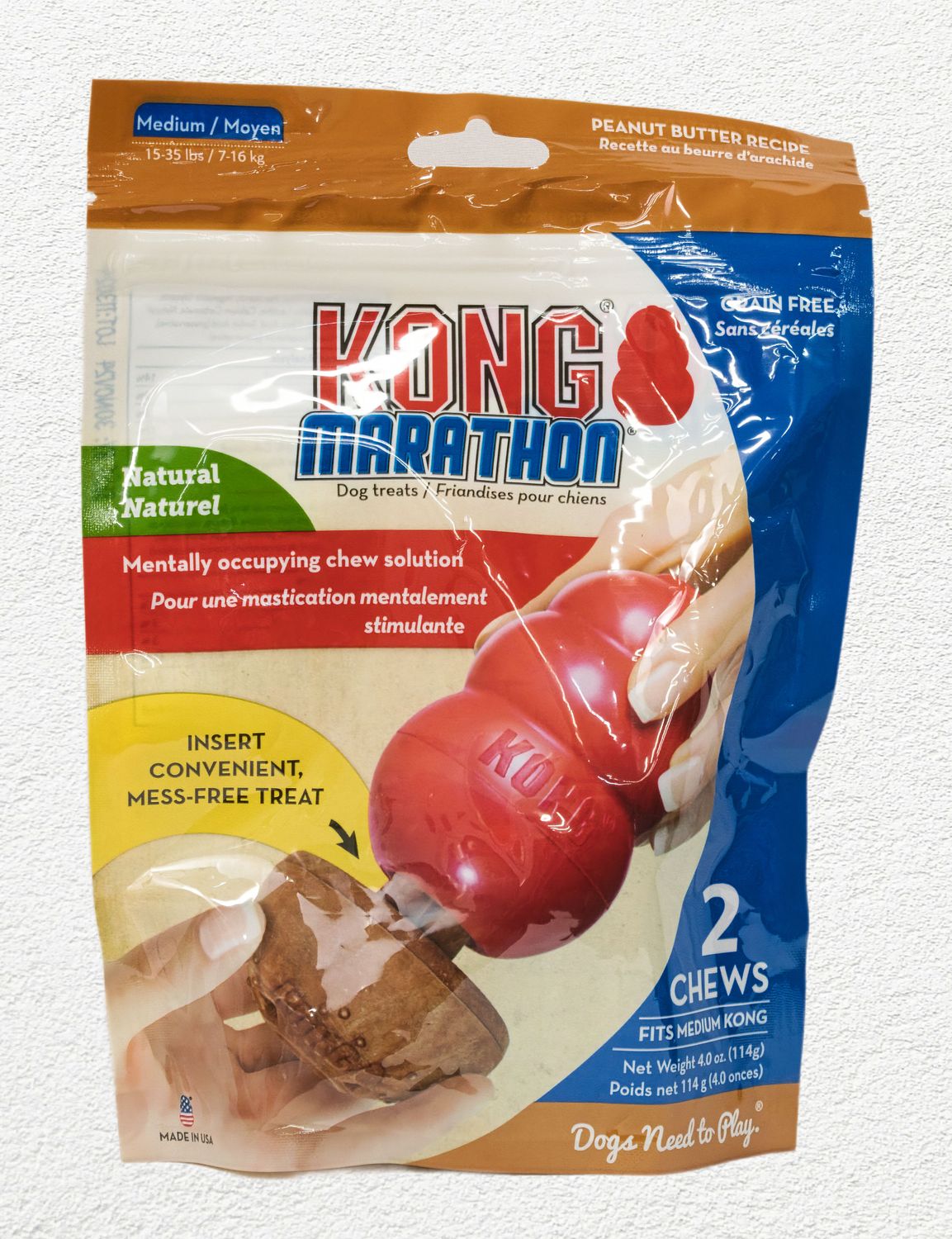 KONG MARATHON PEANUT MED 2PACK